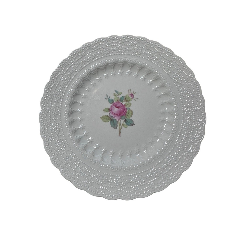 Antique Spode Jewel Billingsley Rose Copeland 6" Bread Plates 1926